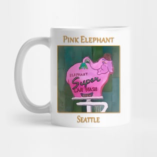 Pink Elephant Neon Sign in Seattle Mug